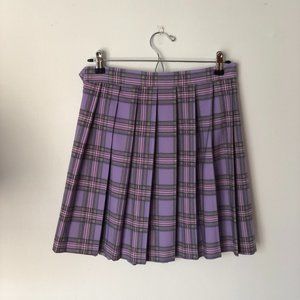 Lazy Oaf Purple Plaid Pleated Skirt ✨💜